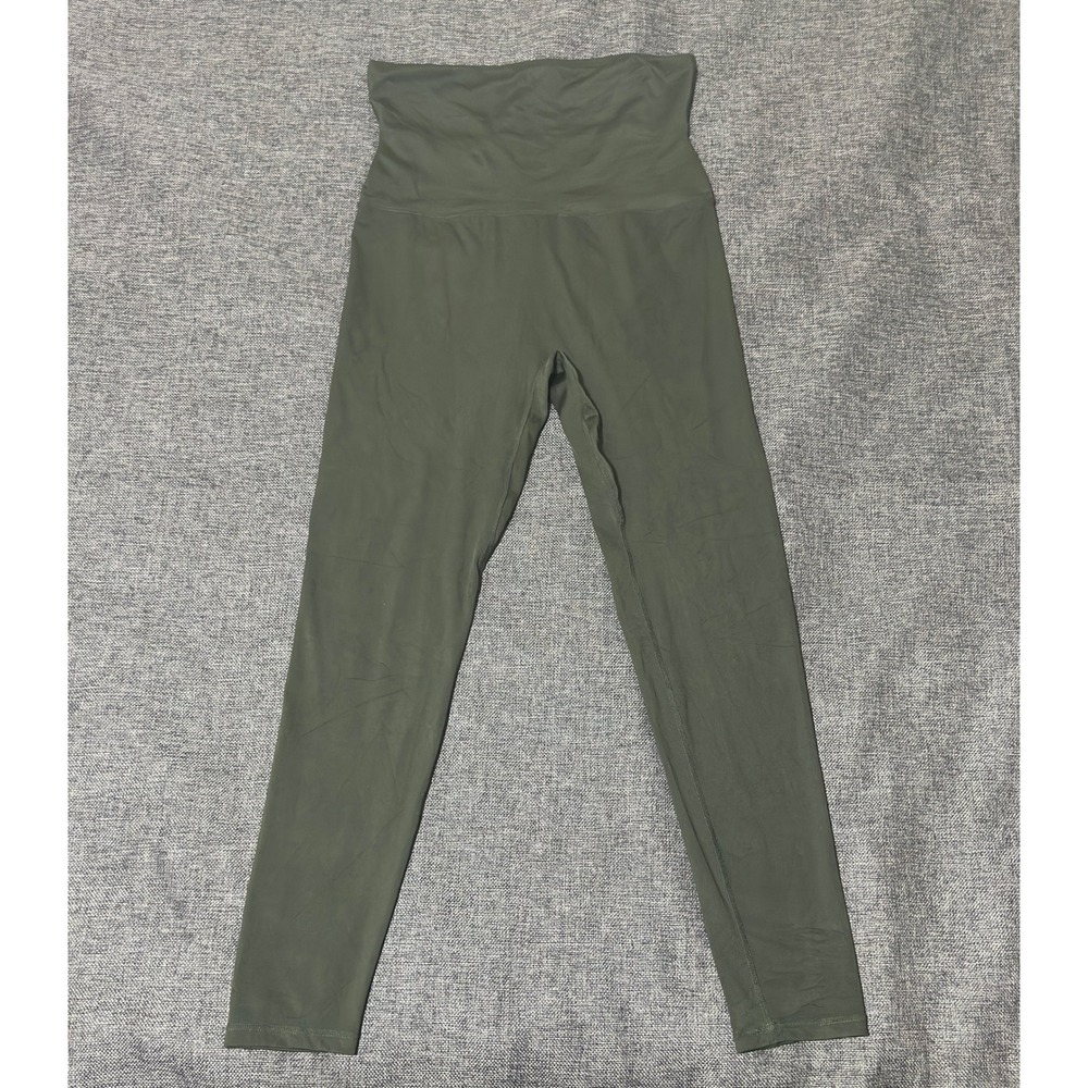 Active Queens Womens XL Leggings Olive Green High Waisted Athletic Yoga